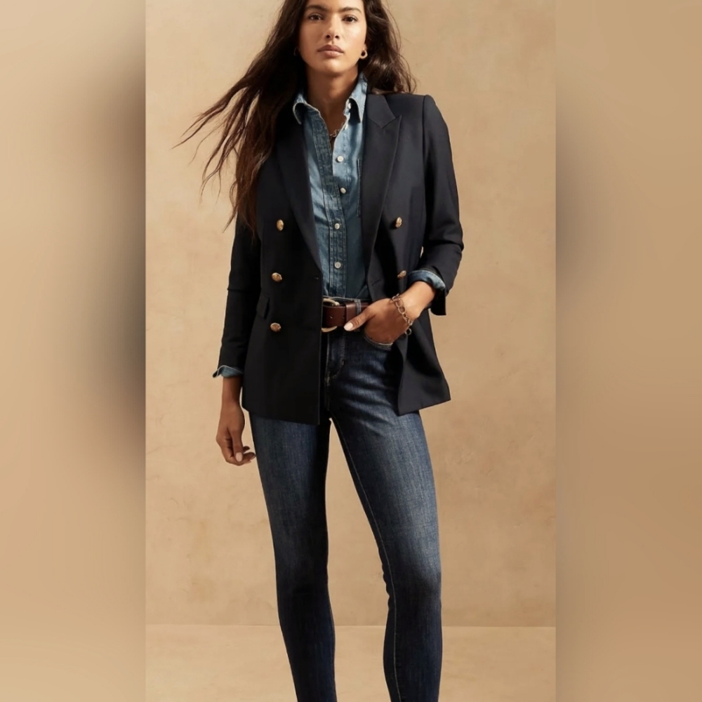 Banana Republic Women's Skinny Jeans - Dark Blue